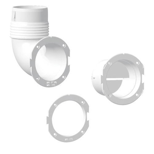 Ventilator Connector, Elbow, _76mm, Whie